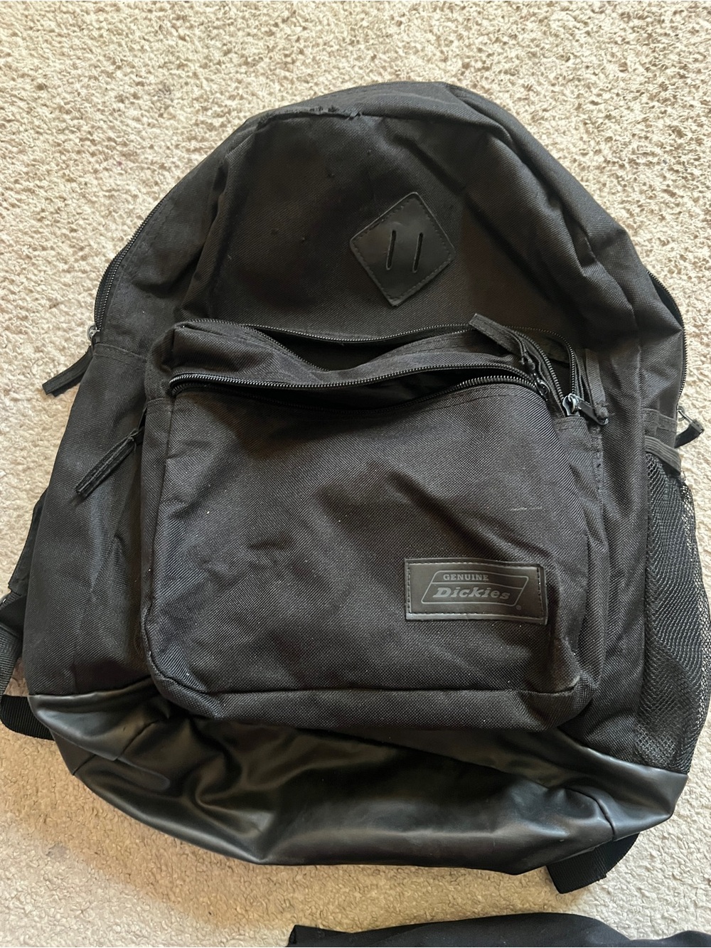 Dickies Black Men's Backpack with Front Zip Pocket